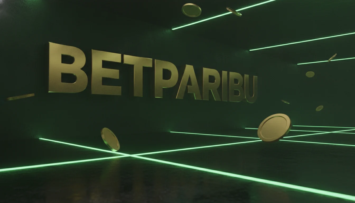 Betparibu güncel giriş ekranı, koyu zeminde zümrüt ışıklı platform görseli